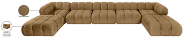 Meridian Furniture - Orin Saddle Velvet Performance Fabric Upholstered 7 pc. Sectional - 671Saddle-Sec7D - GreatFurnitureDeal