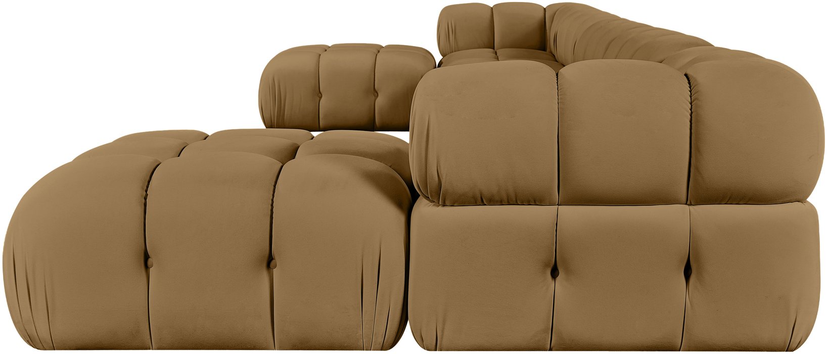 Meridian Furniture - Orin Saddle Velvet Performance Fabric Upholstered 7 pc. Sectional - 671Saddle-Sec7D - GreatFurnitureDeal