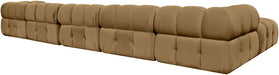 Meridian Furniture - Orin Saddle Velvet Performance Fabric Upholstered 7 pc. Sectional - 671Saddle-Sec7D - GreatFurnitureDeal