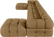 Meridian Furniture - Orin Saddle Velvet Performance Fabric Upholstered 7 pc. Sectional - 671Saddle-Sec7D - GreatFurnitureDeal