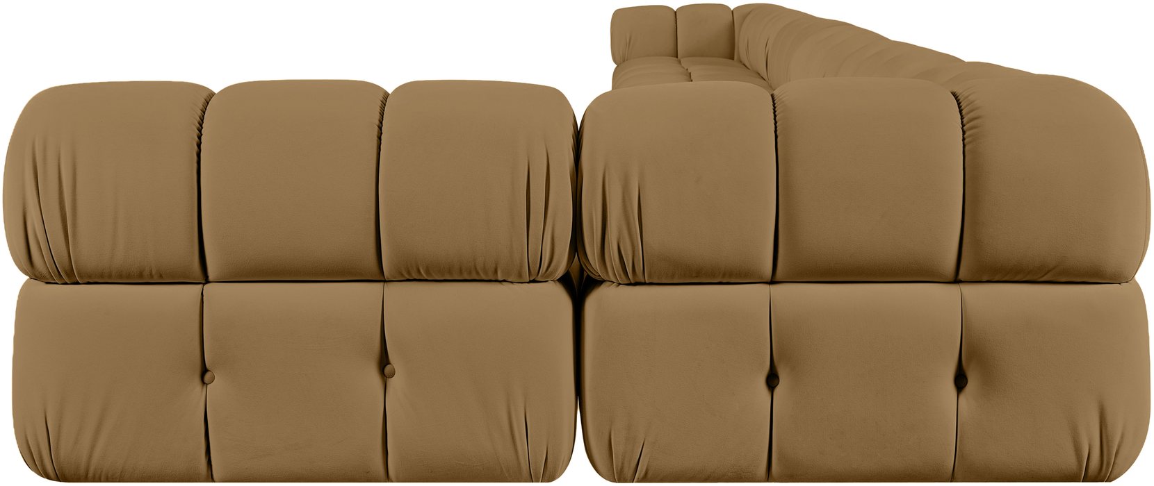 Meridian Furniture - Orin Saddle Velvet Performance Fabric Upholstered 7 pc. Sectional - 671Saddle-Sec7F - GreatFurnitureDeal