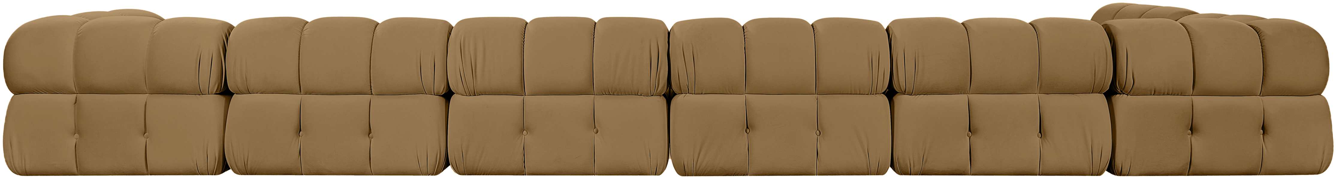 Meridian Furniture - Orin Saddle Velvet Performance Fabric Upholstered 7 pc. Sectional - 671Saddle-Sec7F - GreatFurnitureDeal