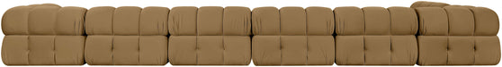 Meridian Furniture - Orin Saddle Velvet Performance Fabric Upholstered 7 pc. Sectional - 671Saddle-Sec7F - GreatFurnitureDeal