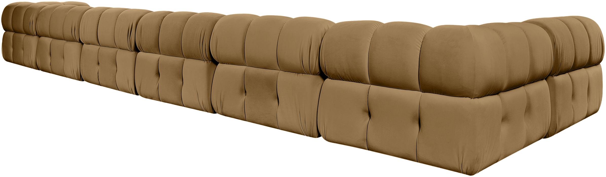 Meridian Furniture - Orin Saddle Velvet Performance Fabric Upholstered 7 pc. Sectional - 671Saddle-Sec7F - GreatFurnitureDeal