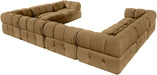 Meridian Furniture - Orin Saddle Velvet Performance Fabric Upholstered 8 pc. Sectional - 671Saddle-Sec8A - GreatFurnitureDeal