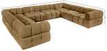 Meridian Furniture - Orin Saddle Velvet Performance Fabric Upholstered 8 pc. Sectional - 671Saddle-Sec8A - GreatFurnitureDeal