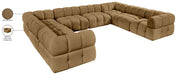 Meridian Furniture - Orin Saddle Velvet Performance Fabric Upholstered 8 pc. Sectional - 671Saddle-Sec8A - GreatFurnitureDeal