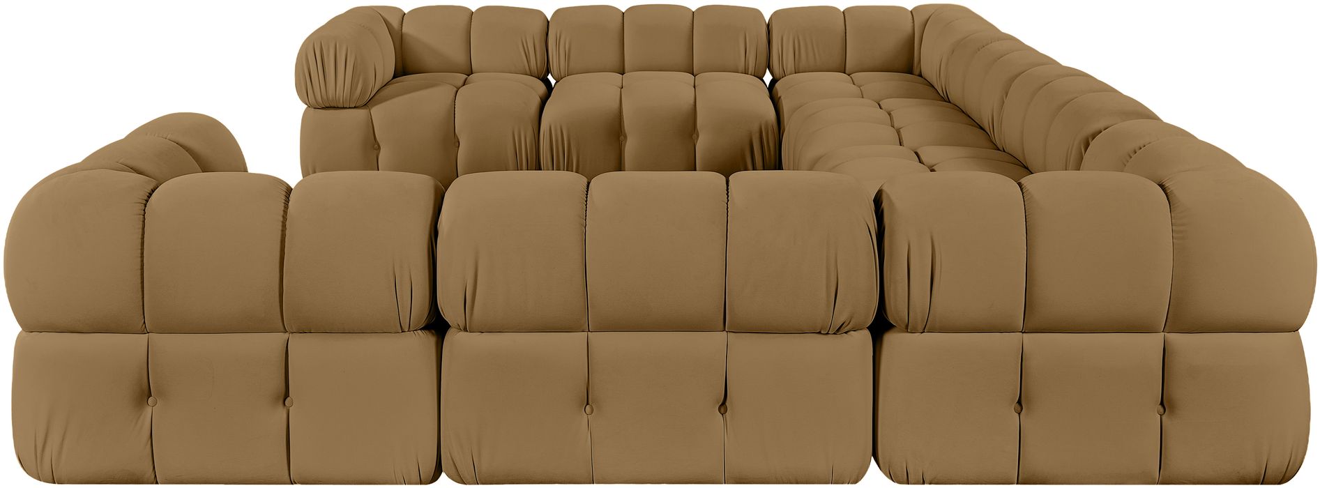 Meridian Furniture - Orin Saddle Velvet Performance Fabric Upholstered 8 pc. Sectional - 671Saddle-Sec8A - GreatFurnitureDeal