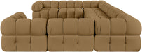 Meridian Furniture - Orin Saddle Velvet Performance Fabric Upholstered 8 pc. Sectional - 671Saddle-Sec8A - GreatFurnitureDeal