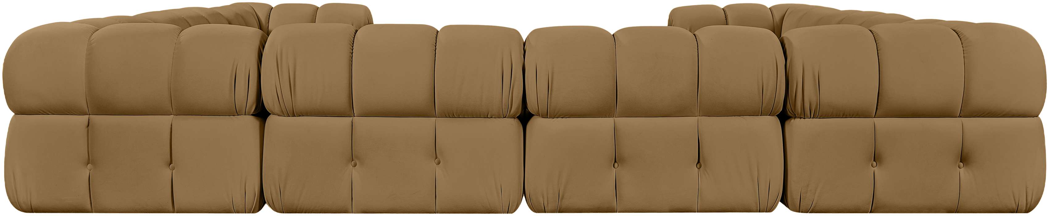 Meridian Furniture - Orin Saddle Velvet Performance Fabric Upholstered 8 pc. Sectional - 671Saddle-Sec8A - GreatFurnitureDeal