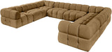 Meridian Furniture - Orin Saddle Velvet Performance Fabric Upholstered 8 pc. Sectional - 671Saddle-Sec8A - GreatFurnitureDeal