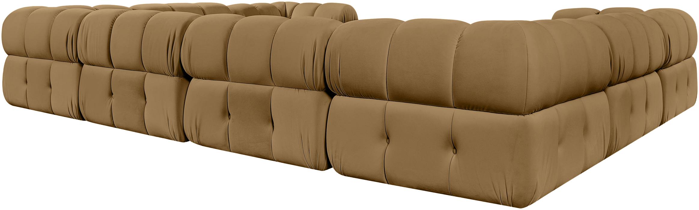 Meridian Furniture - Orin Saddle Velvet Performance Fabric Upholstered 8 pc. Sectional - 671Saddle-Sec8A - GreatFurnitureDeal