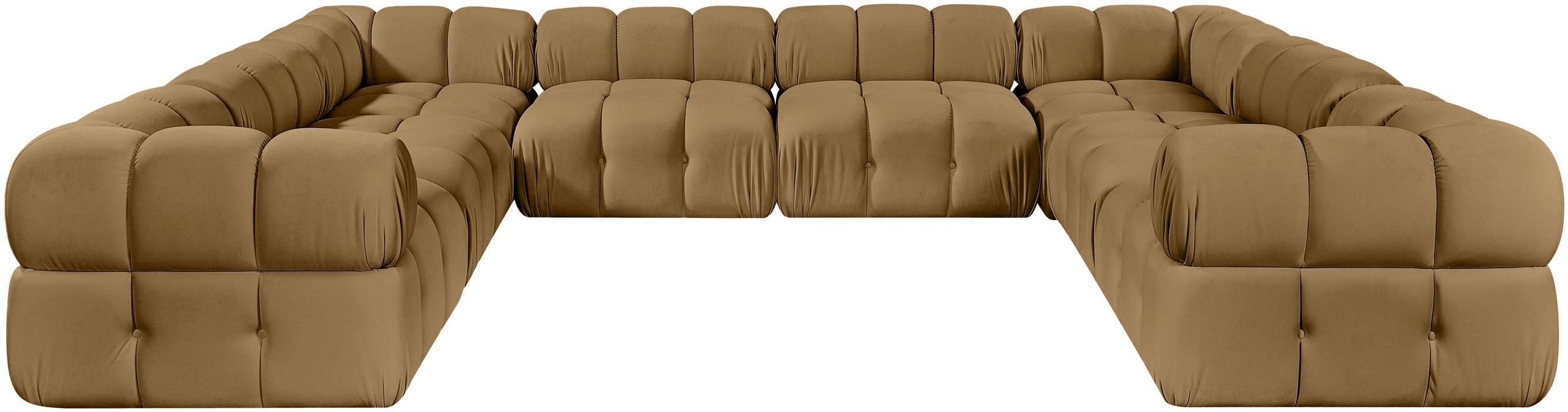 Meridian Furniture - Orin Saddle Velvet Performance Fabric Upholstered 8 pc. Sectional - 671Saddle-Sec8A - GreatFurnitureDeal