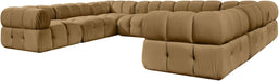 Meridian Furniture - Orin Saddle Velvet Performance Fabric Upholstered 8 pc. Sectional - 671Saddle-Sec8A - GreatFurnitureDeal