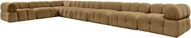Meridian Furniture - Orin Saddle Velvet Performance Fabric Upholstered 8 pc. Sectional - 671Saddle-Sec8B - GreatFurnitureDeal