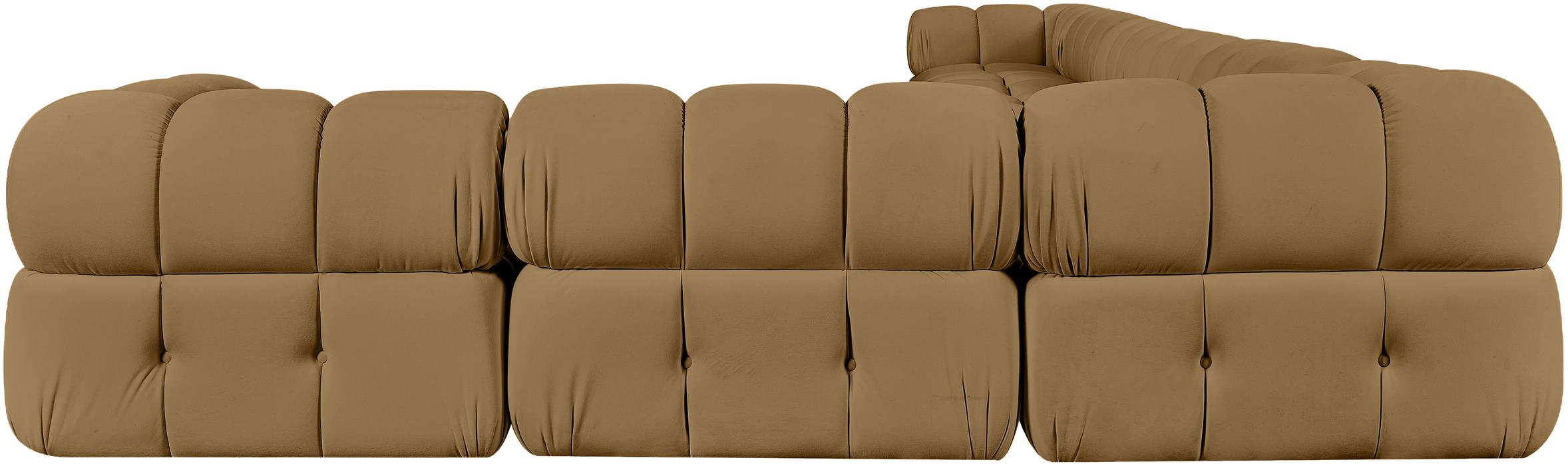 Meridian Furniture - Orin Saddle Velvet Performance Fabric Upholstered 8 pc. Sectional - 671Saddle-Sec8B - GreatFurnitureDeal