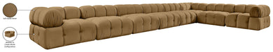 Meridian Furniture - Orin Saddle Velvet Performance Fabric Upholstered 8 pc. Sectional - 671Saddle-Sec8B - GreatFurnitureDeal
