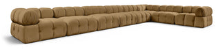 Meridian Furniture - Orin Saddle Velvet Performance Fabric Upholstered 8 pc. Sectional - 671Saddle-Sec8B - GreatFurnitureDeal