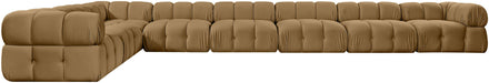 Meridian Furniture - Orin Saddle Velvet Performance Fabric Upholstered 8 pc. Sectional - 671Saddle-Sec8B - GreatFurnitureDeal