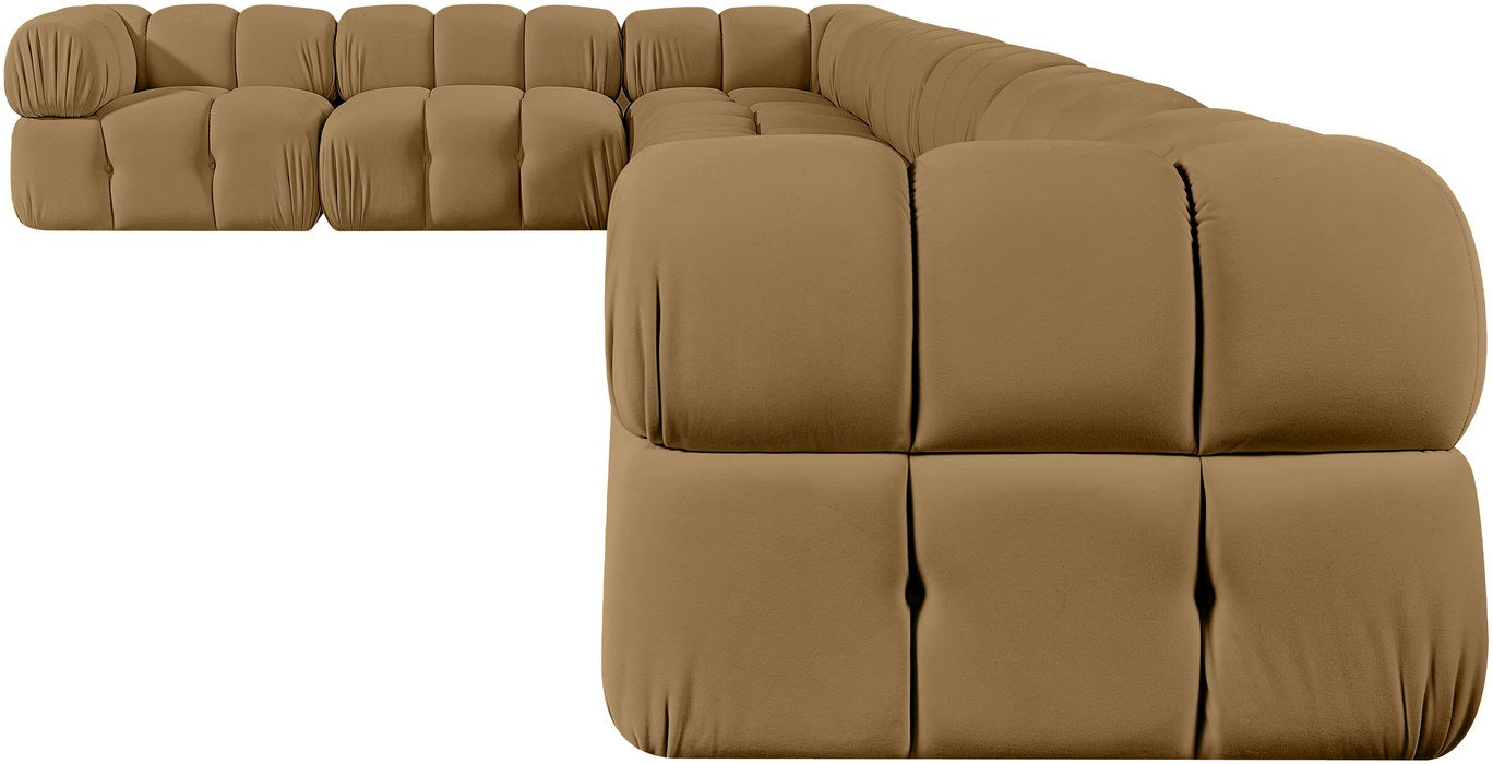Meridian Furniture - Orin Saddle Velvet Performance Fabric Upholstered 8 pc. Sectional - 671Saddle-Sec8B - GreatFurnitureDeal
