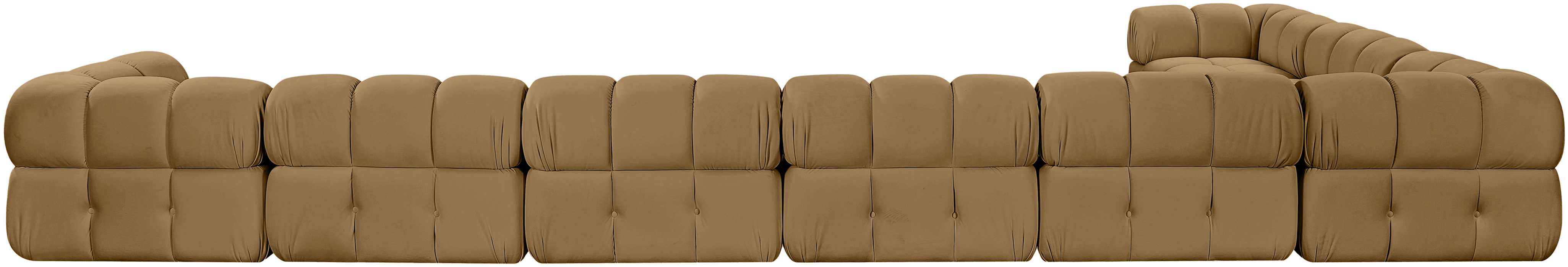 Meridian Furniture - Orin Saddle Velvet Performance Fabric Upholstered 8 pc. Sectional - 671Saddle-Sec8B - GreatFurnitureDeal