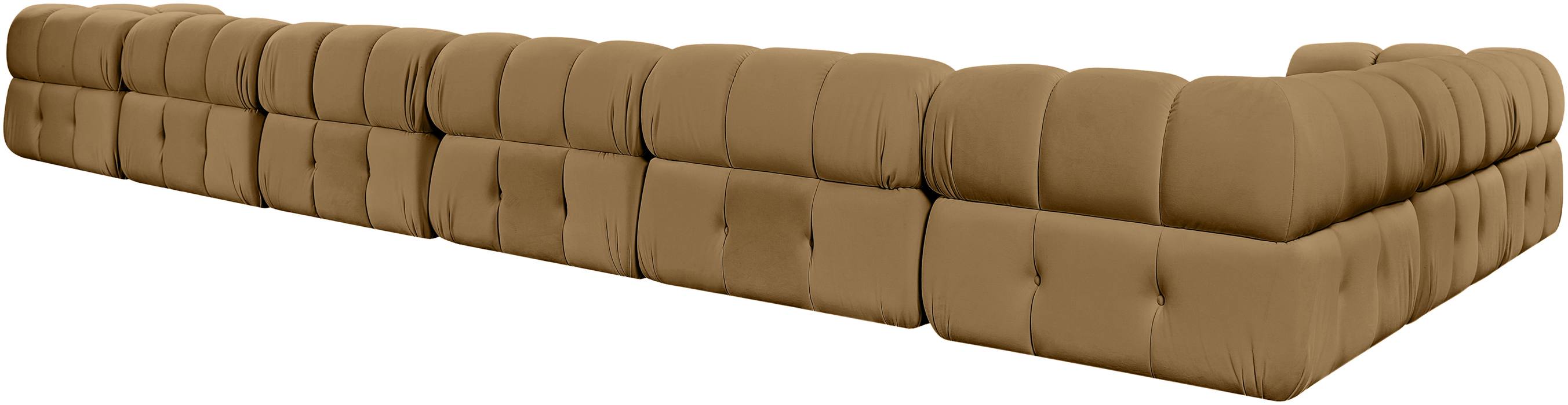 Meridian Furniture - Orin Saddle Velvet Performance Fabric Upholstered 8 pc. Sectional - 671Saddle-Sec8B - GreatFurnitureDeal