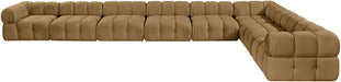 Meridian Furniture - Orin Saddle Velvet Performance Fabric Upholstered 8 pc. Sectional - 671Saddle-Sec8B - GreatFurnitureDeal