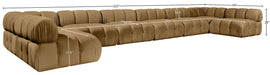 Meridian Furniture - Orin Saddle Velvet Performance Fabric Upholstered 8 pc. Sectional - 671Saddle-Sec8C - GreatFurnitureDeal