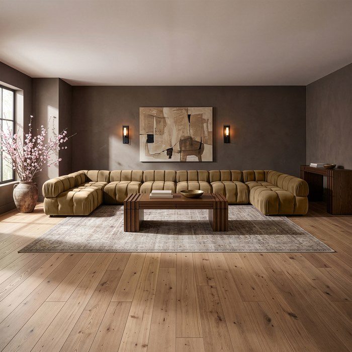 Meridian Furniture - Orin Saddle Velvet Performance Fabric Upholstered 8 pc. Sectional - 671Saddle-Sec8C - GreatFurnitureDeal