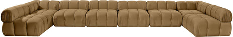 Meridian Furniture - Orin Saddle Velvet Performance Fabric Upholstered 8 pc. Sectional - 671Saddle-Sec8C - GreatFurnitureDeal