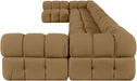 Meridian Furniture - Orin Saddle Velvet Performance Fabric Upholstered 8 pc. Sectional - 671Saddle-Sec8C - GreatFurnitureDeal