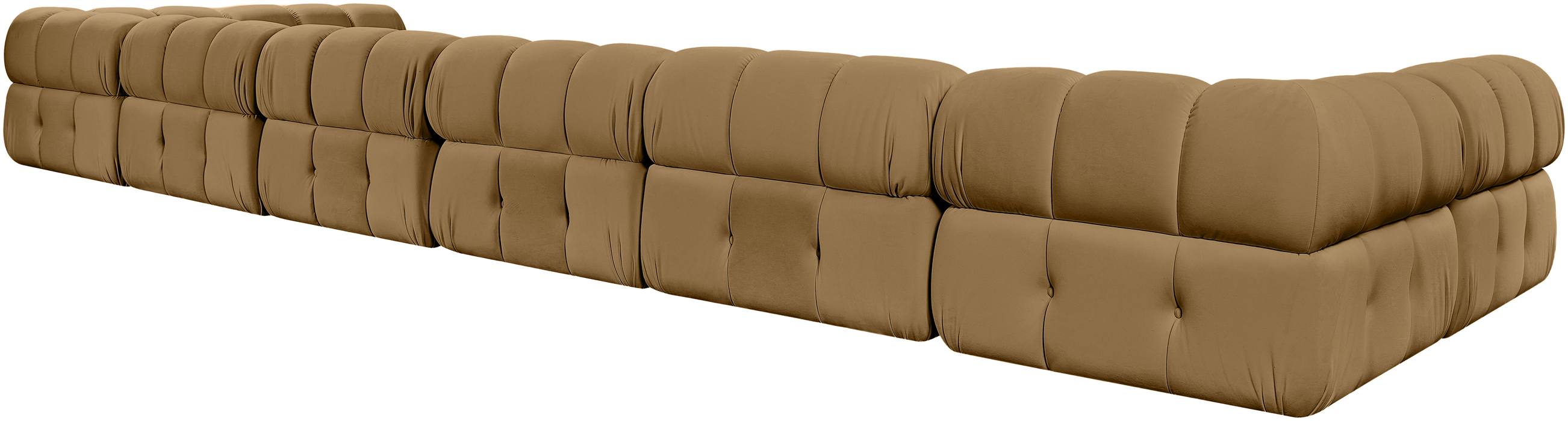 Meridian Furniture - Orin Saddle Velvet Performance Fabric Upholstered 8 pc. Sectional - 671Saddle-Sec8C - GreatFurnitureDeal