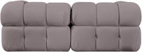 Meridian Furniture - Orin Taupe Velvet Performance Fabric Upholstered 2 pc. Sofa - 671Taupe-S2A - GreatFurnitureDeal
