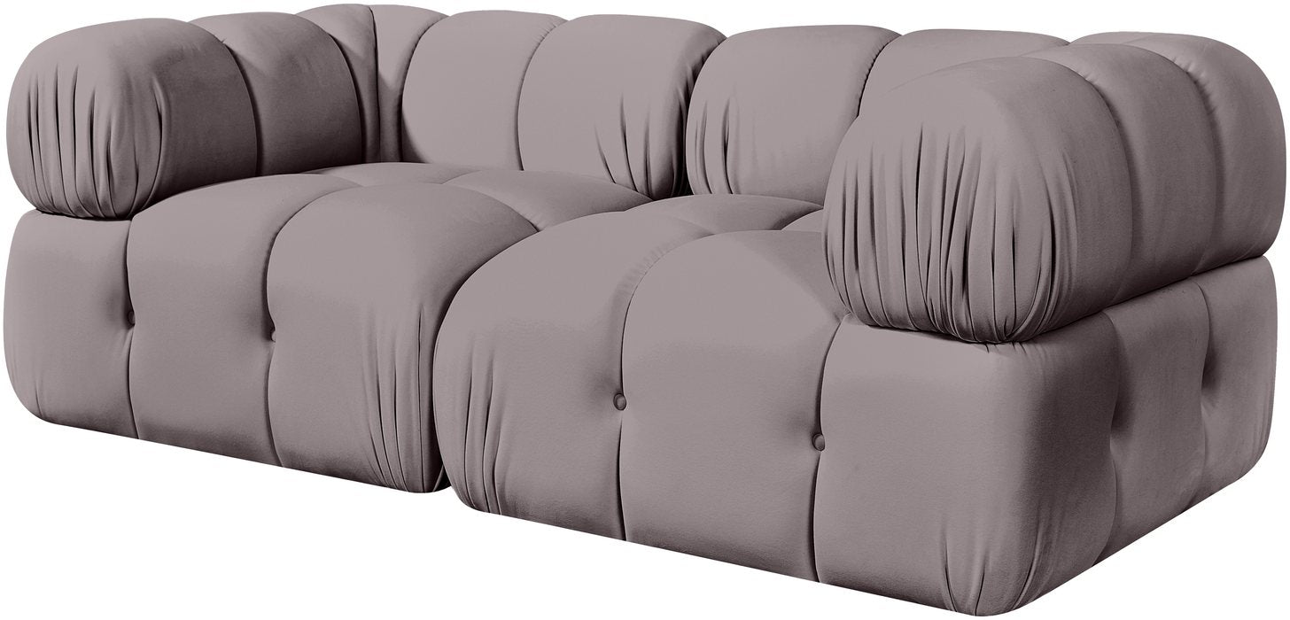 Meridian Furniture - Orin Taupe Velvet Performance Fabric Upholstered 2 pc. Sofa - 671Taupe-S2A - GreatFurnitureDeal