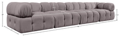 Meridian Furniture - Orin Taupe Velvet Performance Fabric Upholstered 4 pc. Sofa - 671Taupe-S4A - GreatFurnitureDeal