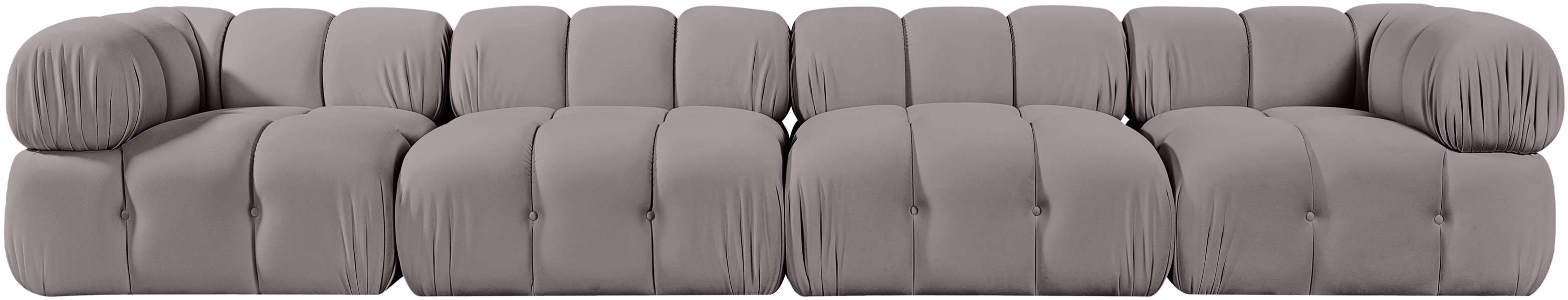 Meridian Furniture - Orin Taupe Velvet Performance Fabric Upholstered 4 pc. Sofa - 671Taupe-S4A - GreatFurnitureDeal