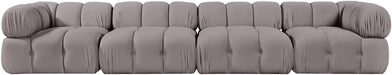 Meridian Furniture - Orin Taupe Velvet Performance Fabric Upholstered 4 pc. Sofa - 671Taupe-S4A - GreatFurnitureDeal