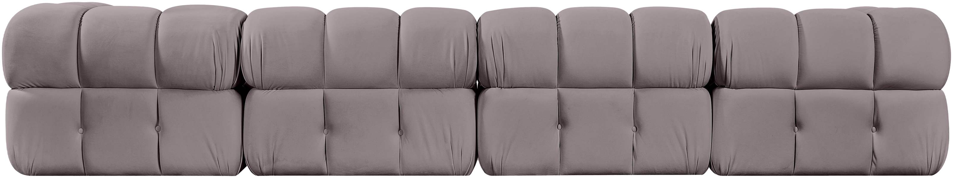 Meridian Furniture - Orin Taupe Velvet Performance Fabric Upholstered 4 pc. Sofa - 671Taupe-S4A - GreatFurnitureDeal