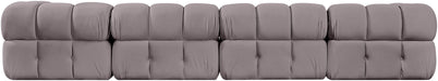 Meridian Furniture - Orin Taupe Velvet Performance Fabric Upholstered 4 pc. Sofa - 671Taupe-S4A - GreatFurnitureDeal