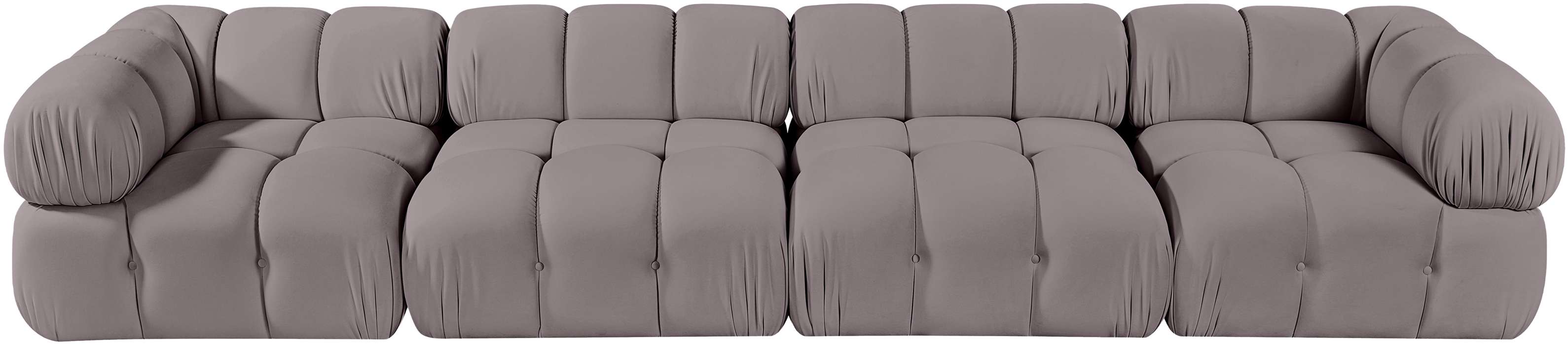 Meridian Furniture - Orin Taupe Velvet Performance Fabric Upholstered 4 pc. Sofa - 671Taupe-S4A - GreatFurnitureDeal