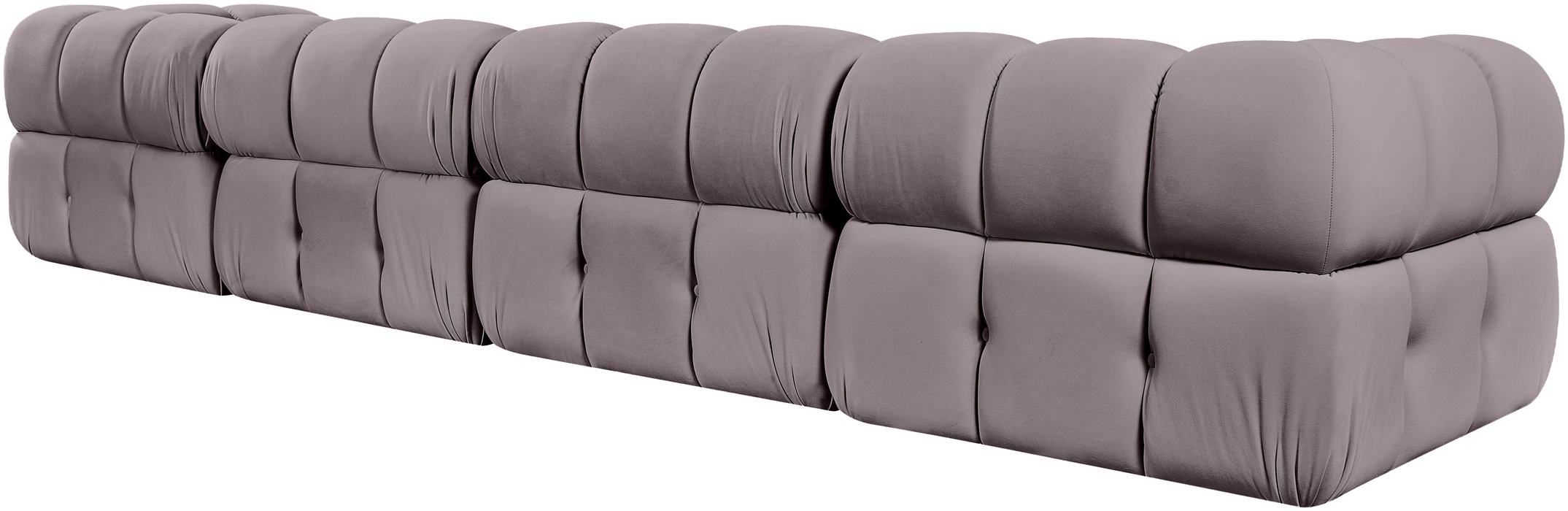 Meridian Furniture - Orin Taupe Velvet Performance Fabric Upholstered 4 pc. Sofa - 671Taupe-S4A - GreatFurnitureDeal