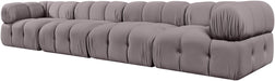 Meridian Furniture - Orin Taupe Velvet Performance Fabric Upholstered 4 pc. Sofa - 671Taupe-S4A - GreatFurnitureDeal