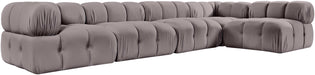 Meridian Furniture - Orin Taupe Velvet Performance Fabric Upholstered 5 pc. Sectional - 671Taupe-Sec5E - GreatFurnitureDeal