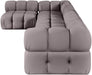Meridian Furniture - Orin Taupe Velvet Performance Fabric Upholstered 5 pc. Sectional - 671Taupe-Sec5E - GreatFurnitureDeal