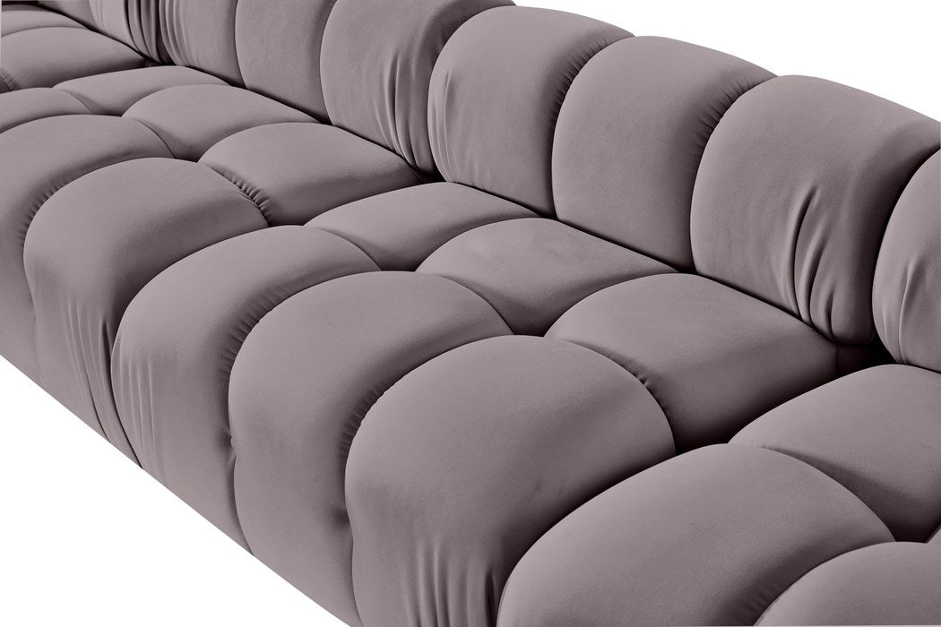 Meridian Furniture - Orin Taupe Velvet Performance Fabric Upholstered 5 pc. Sectional - 671Taupe-Sec5E - GreatFurnitureDeal