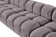 Meridian Furniture - Orin Taupe Velvet Performance Fabric Upholstered 5 pc. Sectional - 671Taupe-Sec5E - GreatFurnitureDeal