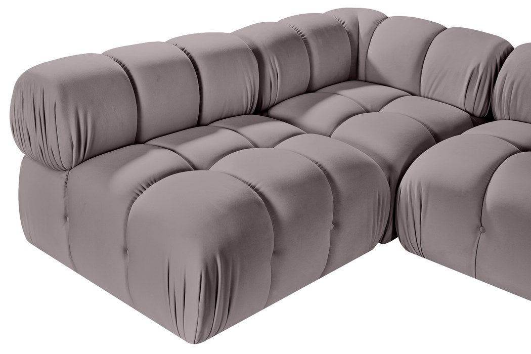 Meridian Furniture - Orin Taupe Velvet Performance Fabric Upholstered 5 pc. Sectional - 671Taupe-Sec5E - GreatFurnitureDeal