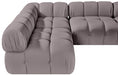 Meridian Furniture - Orin Taupe Velvet Performance Fabric Upholstered 5 pc. Sectional - 671Taupe-Sec5E - GreatFurnitureDeal