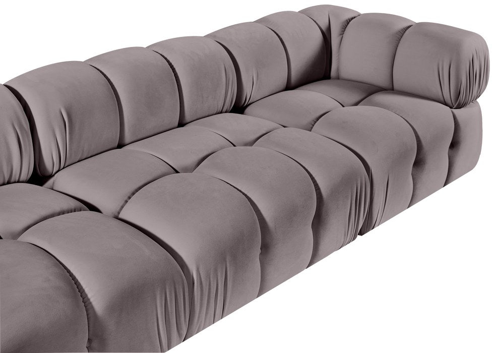 Meridian Furniture - Orin Taupe Velvet Performance Fabric Upholstered 5 pc. Sectional - 671Taupe-Sec5E - GreatFurnitureDeal