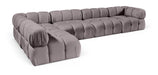 Meridian Furniture - Orin Taupe Velvet Performance Fabric Upholstered 5 pc. Sectional - 671Taupe-Sec5E - GreatFurnitureDeal